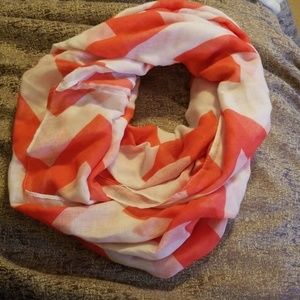 Coral shevron oatterned scarf